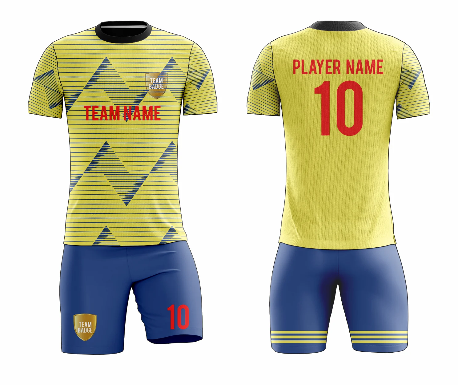 SB 12852 Yellow and Blue Sublimation Custom Soccer Jersey Adult & Youth Unisex - Hipona Sports
