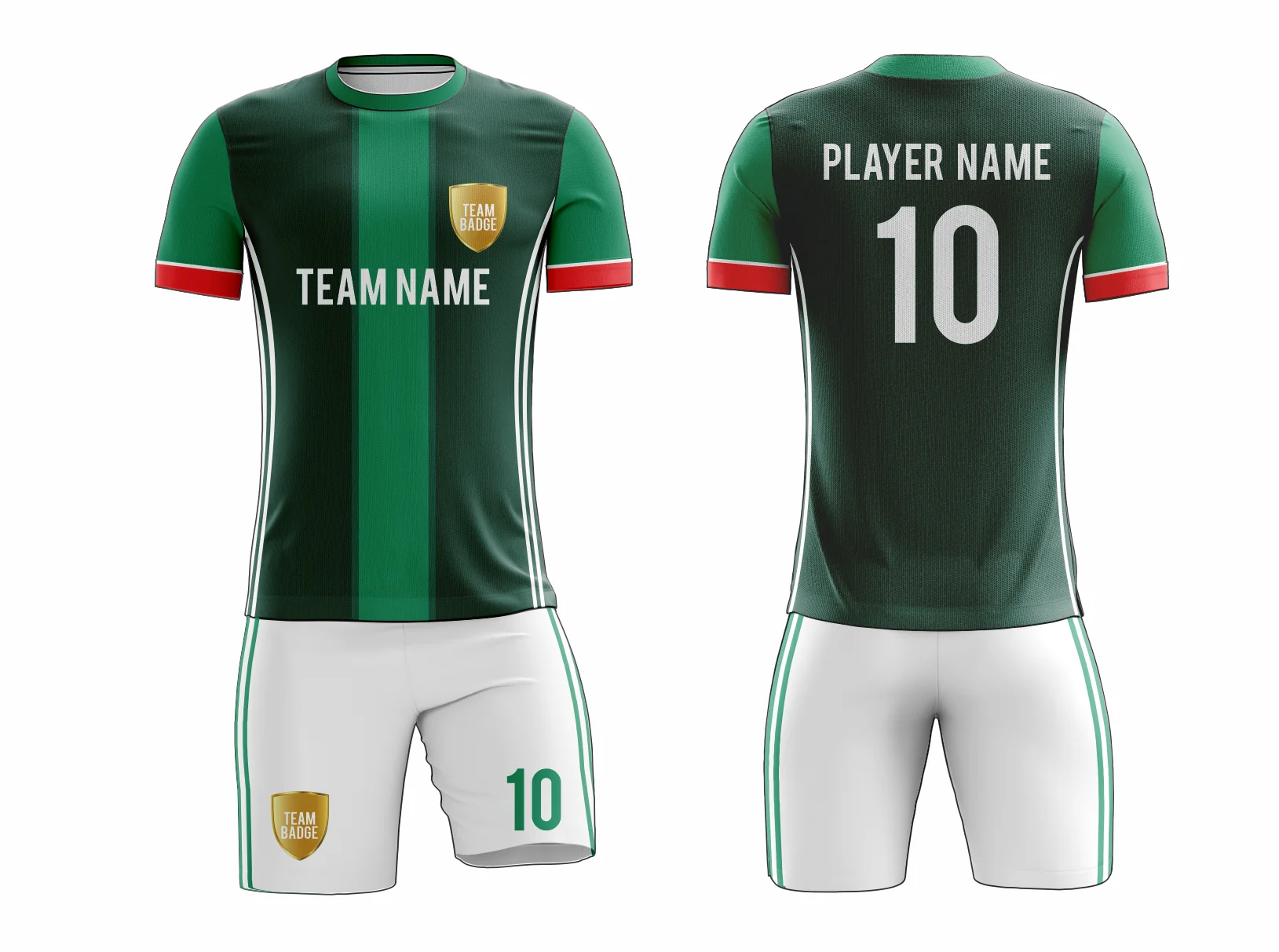 SB 1174 Green/White Sublimation Custom Soccer Jersey Adult & Youth Unisex - Hipona Sports