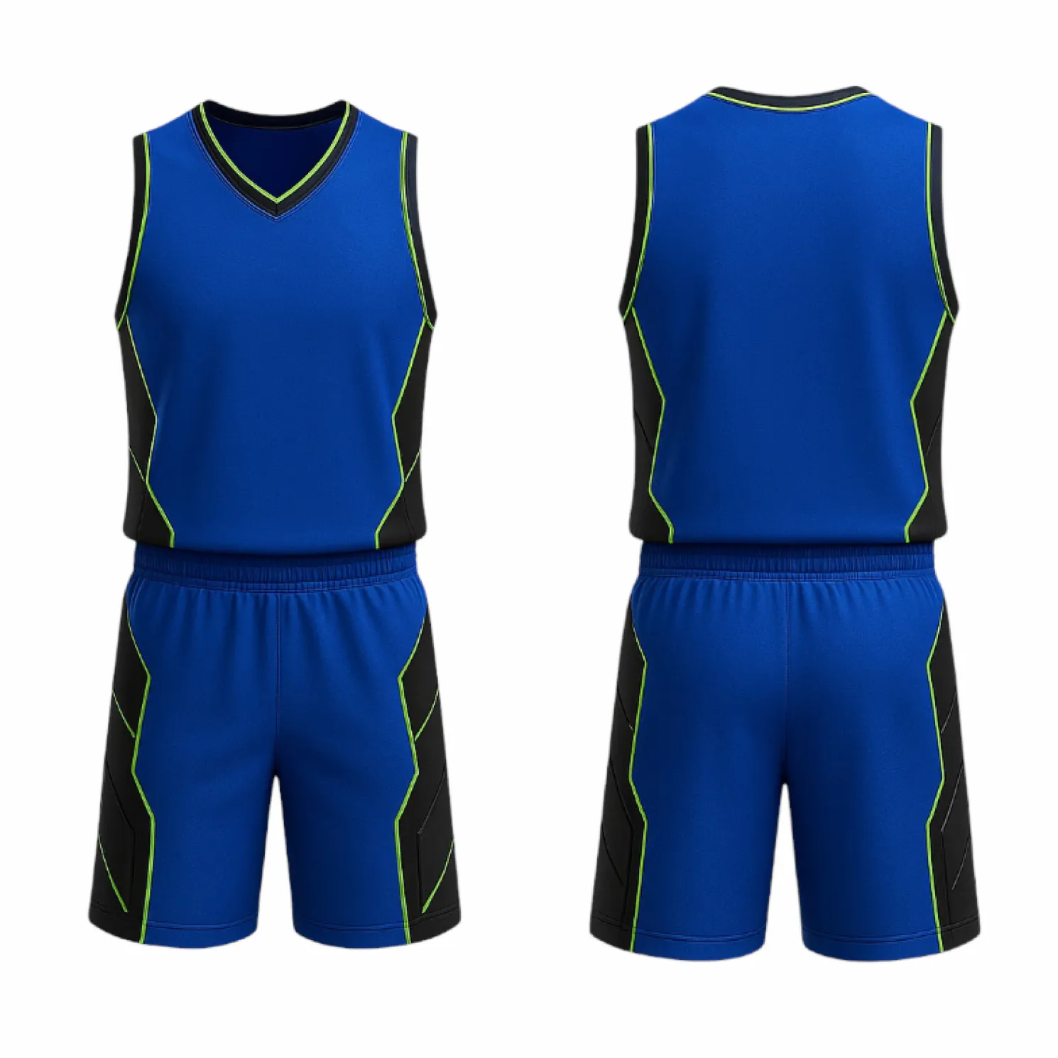 BBU-130 Royal Blue Customizable Basketball Jersey With Optional Shorts - Hipona Sports