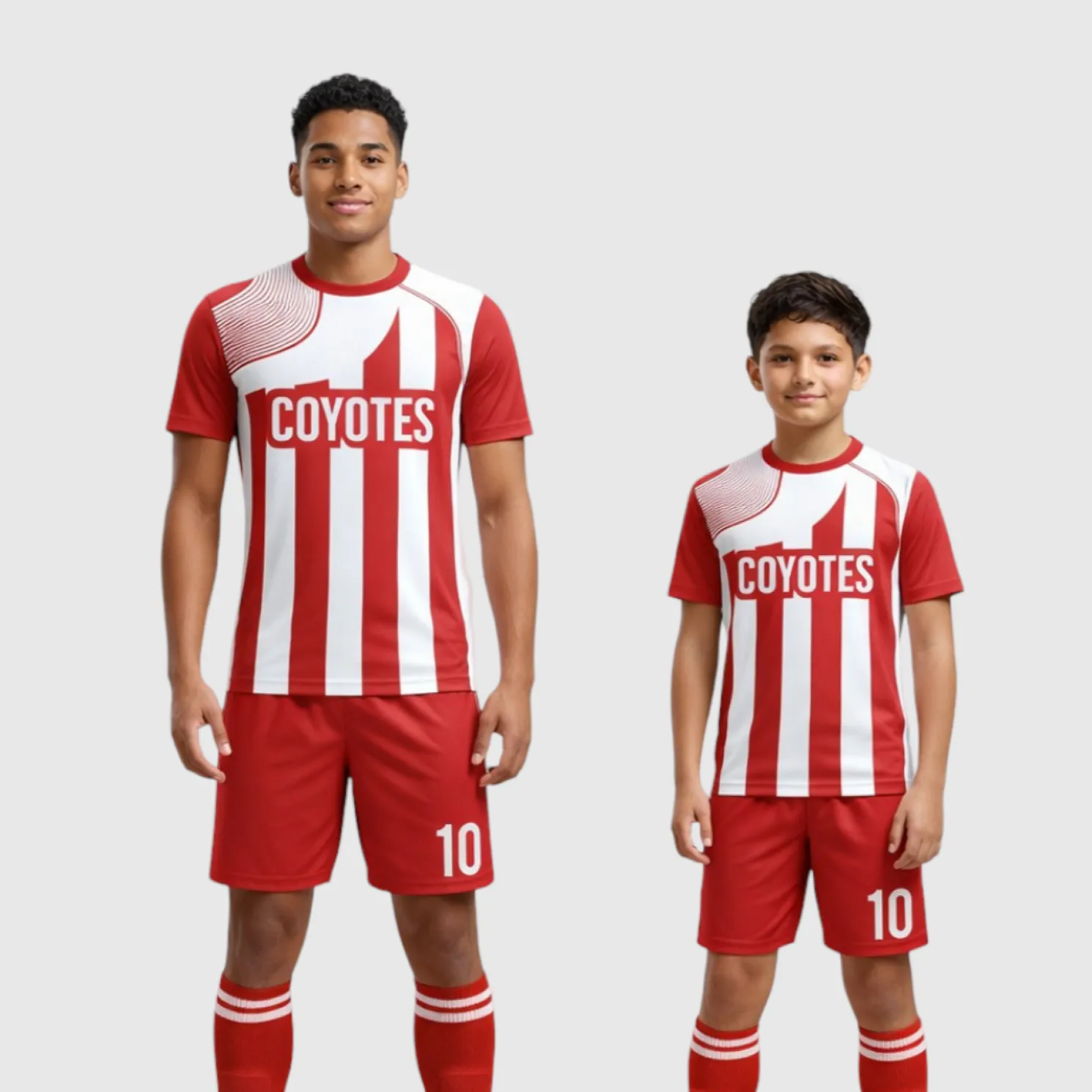 SB 1070 Red/White Sublimation Custom Soccer Jersey Adult & Youth Unisex - Hipona Sports