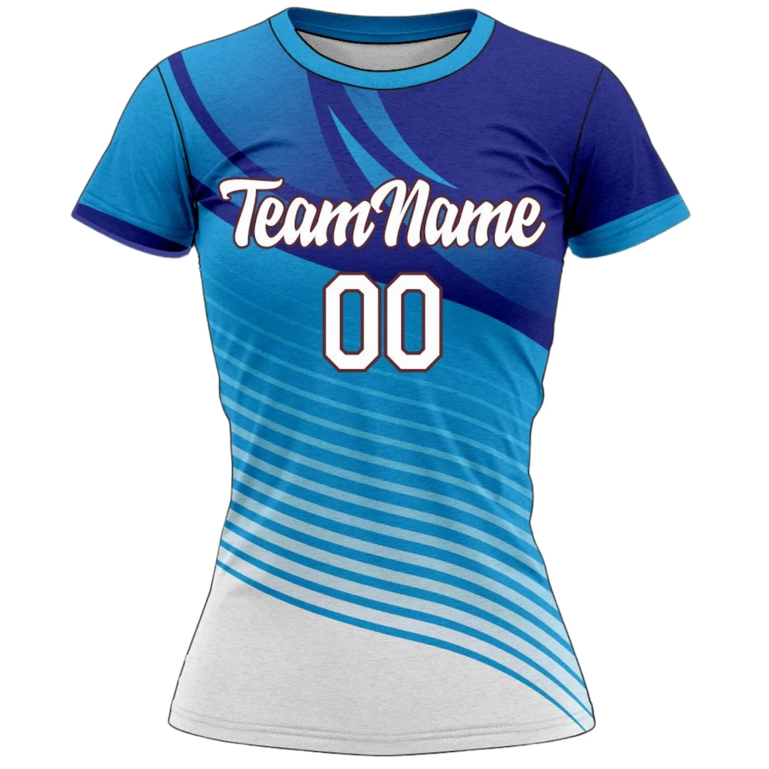 VJ108 Custom Blue Volleyball Jersey - Adult & Youth Unisex - Hipona Sports