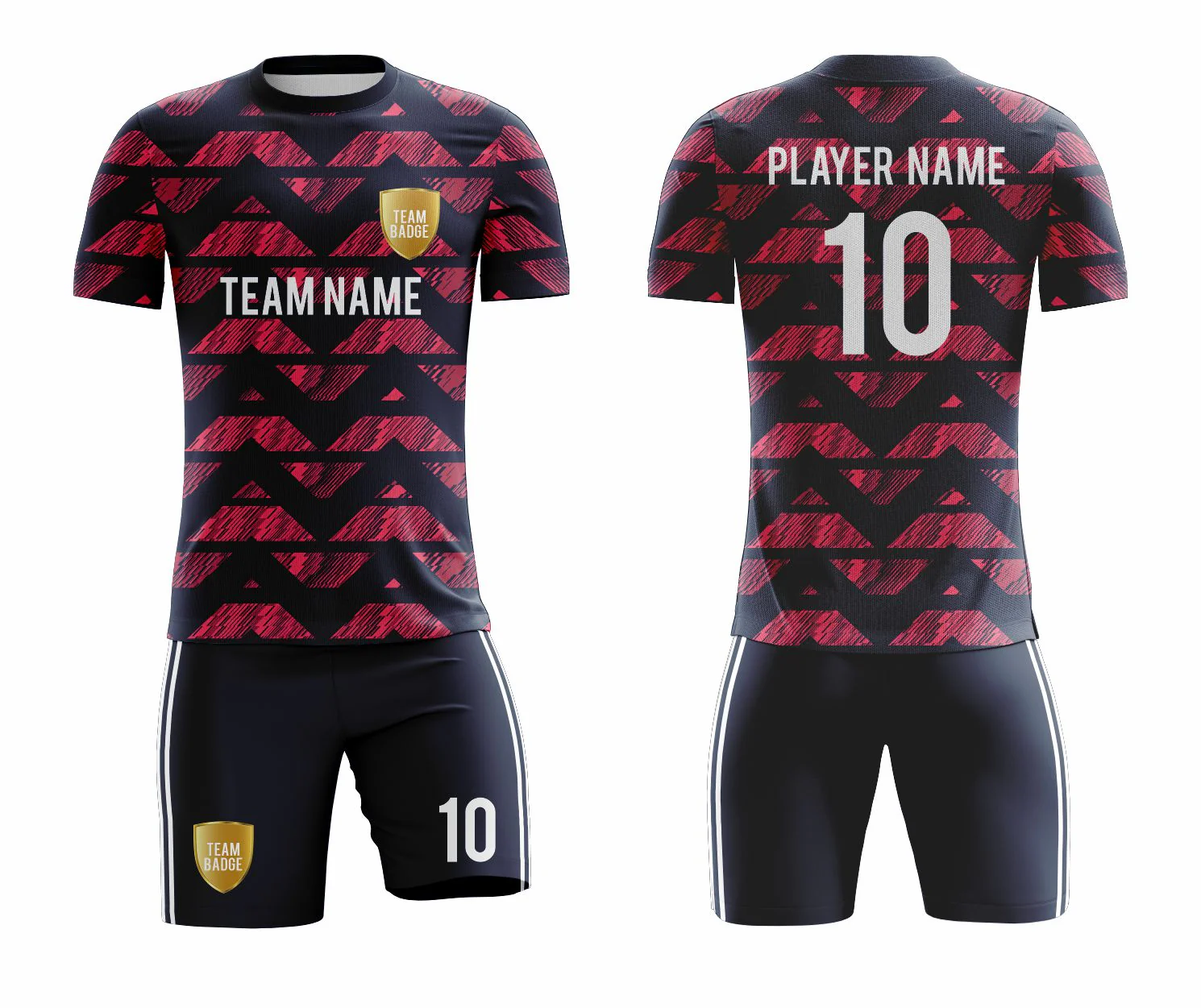 SB 1211 Black/Red Sublimation Custom Soccer Jersey Adult & Youth Unisex - Hipona Sports