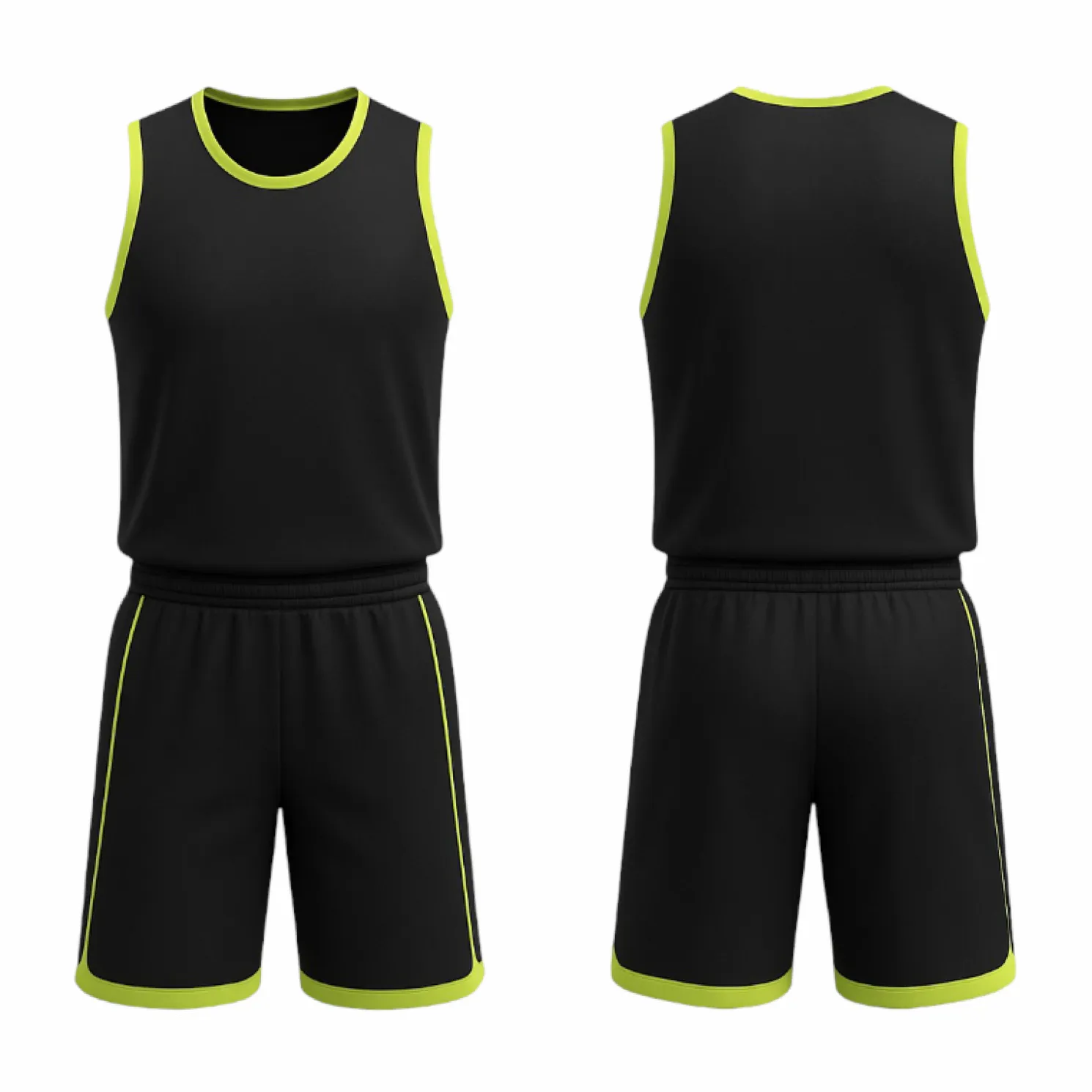 BBU-118 Black Customizable Basketball Jersey With Optional Shorts - Hipona Sports